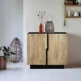 Iconic Designer Light Oak 2 Door Drinks Cabinet - Pendle Village Furniture